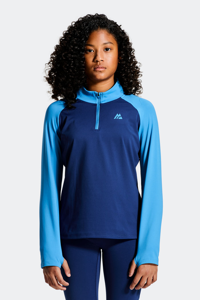 Girls Dash 1/4 Zip - Agency/Denim Blue