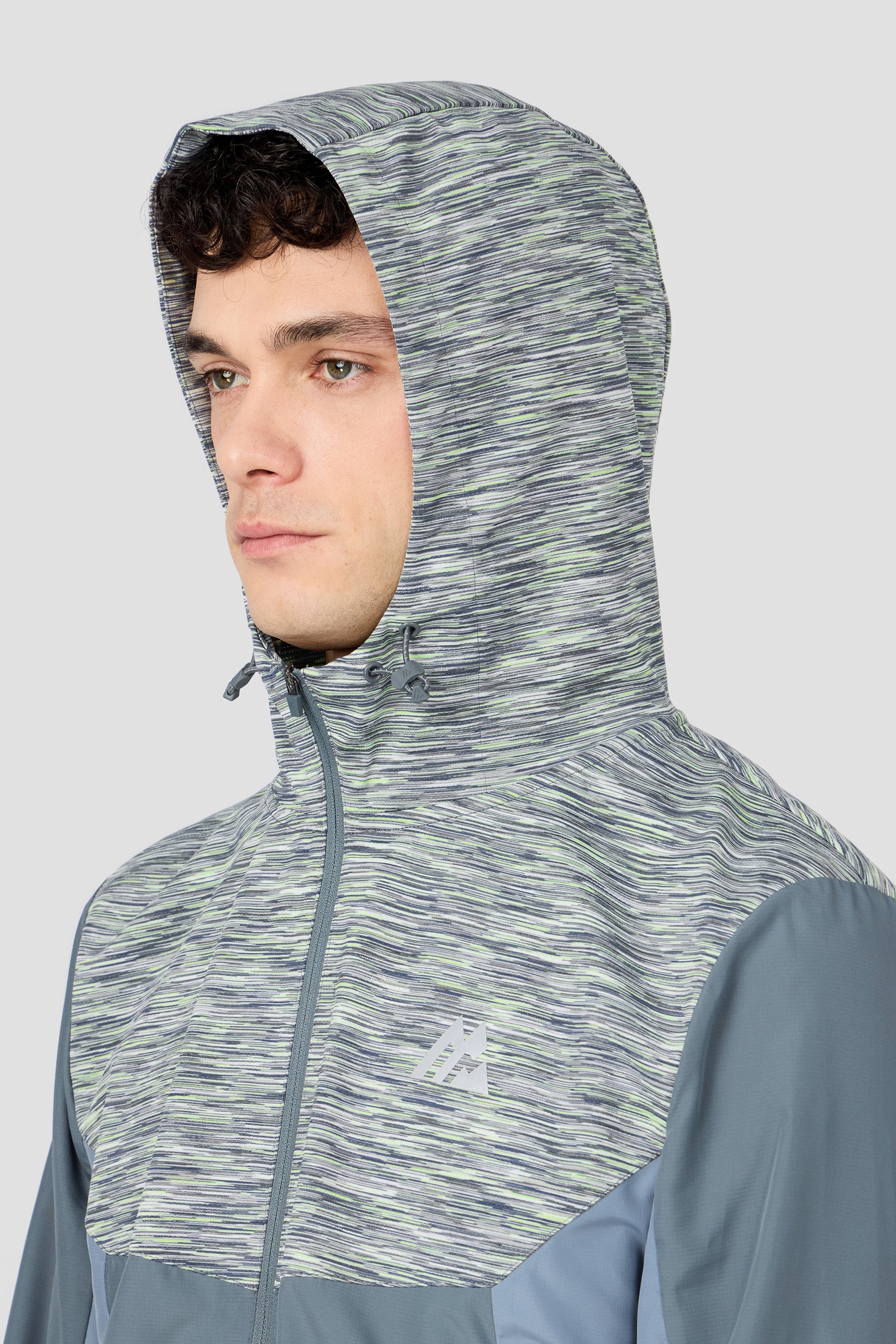 Trail Windbreaker - Grey/Green/White