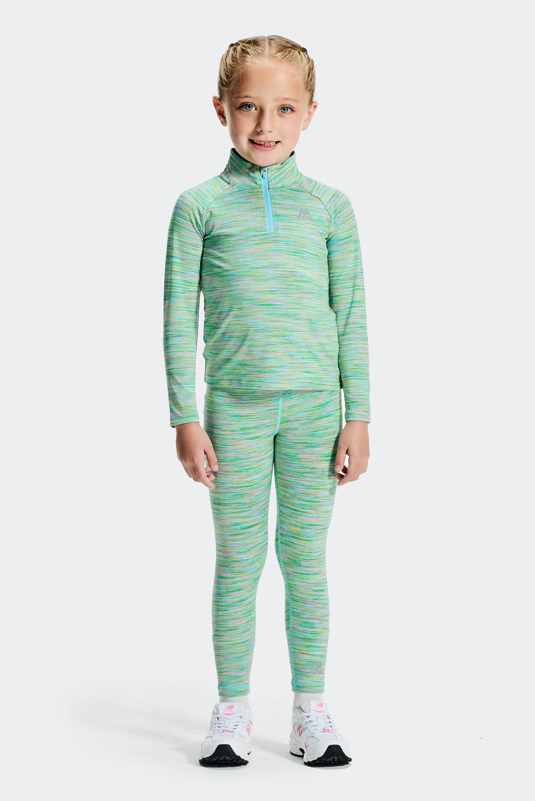 Infant Girl's Trail 1/4 Zip/Legging Set - Green/Blue/Lilac/Pink