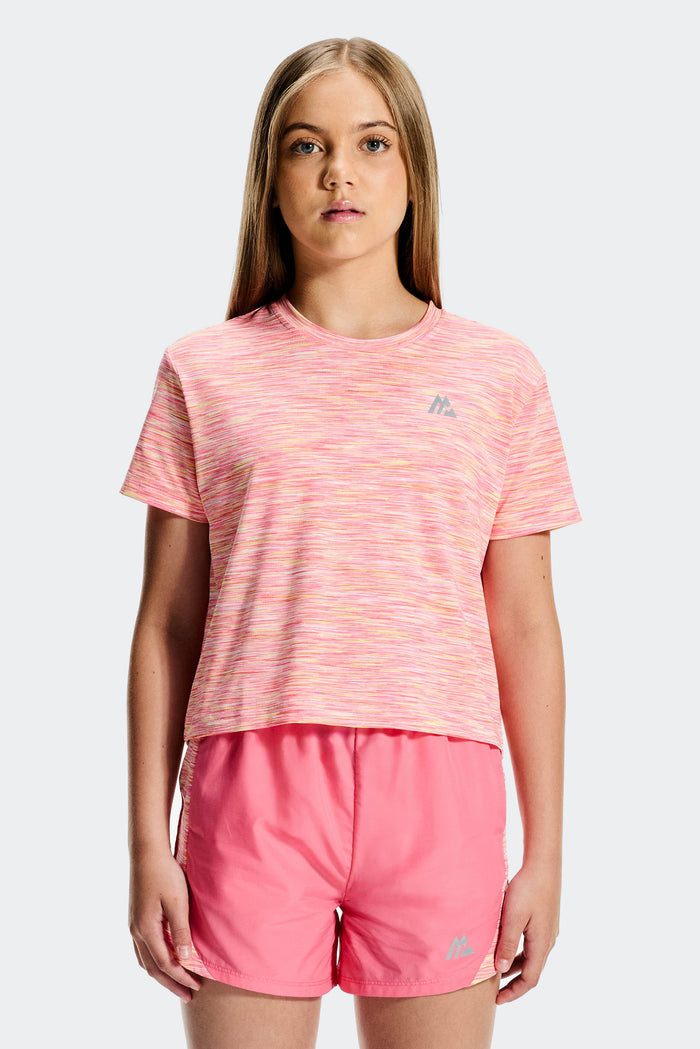Girls Trail Box T-Shirt - Pink/White/Yellow