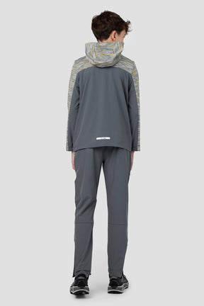 Boys Trail Windbreaker - Grey/Blue/Orange
