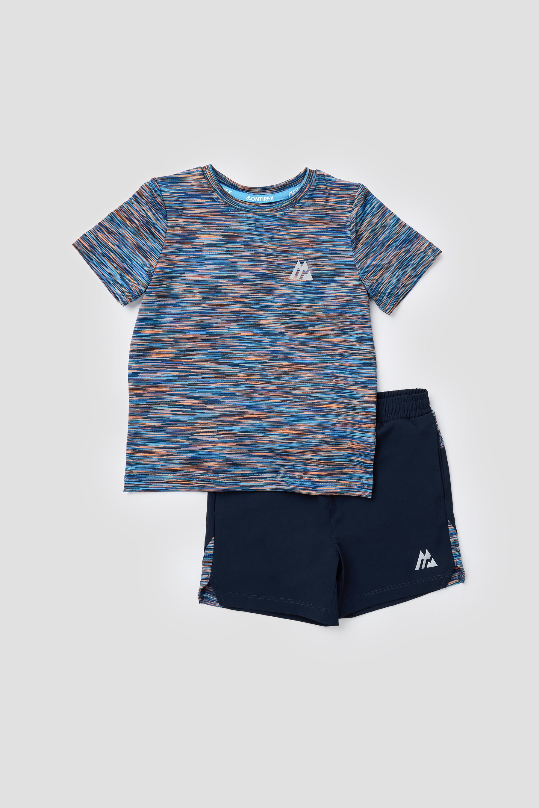 Infant Boys Trail T-Shirt/Short Set - Navy/Blue/Orange