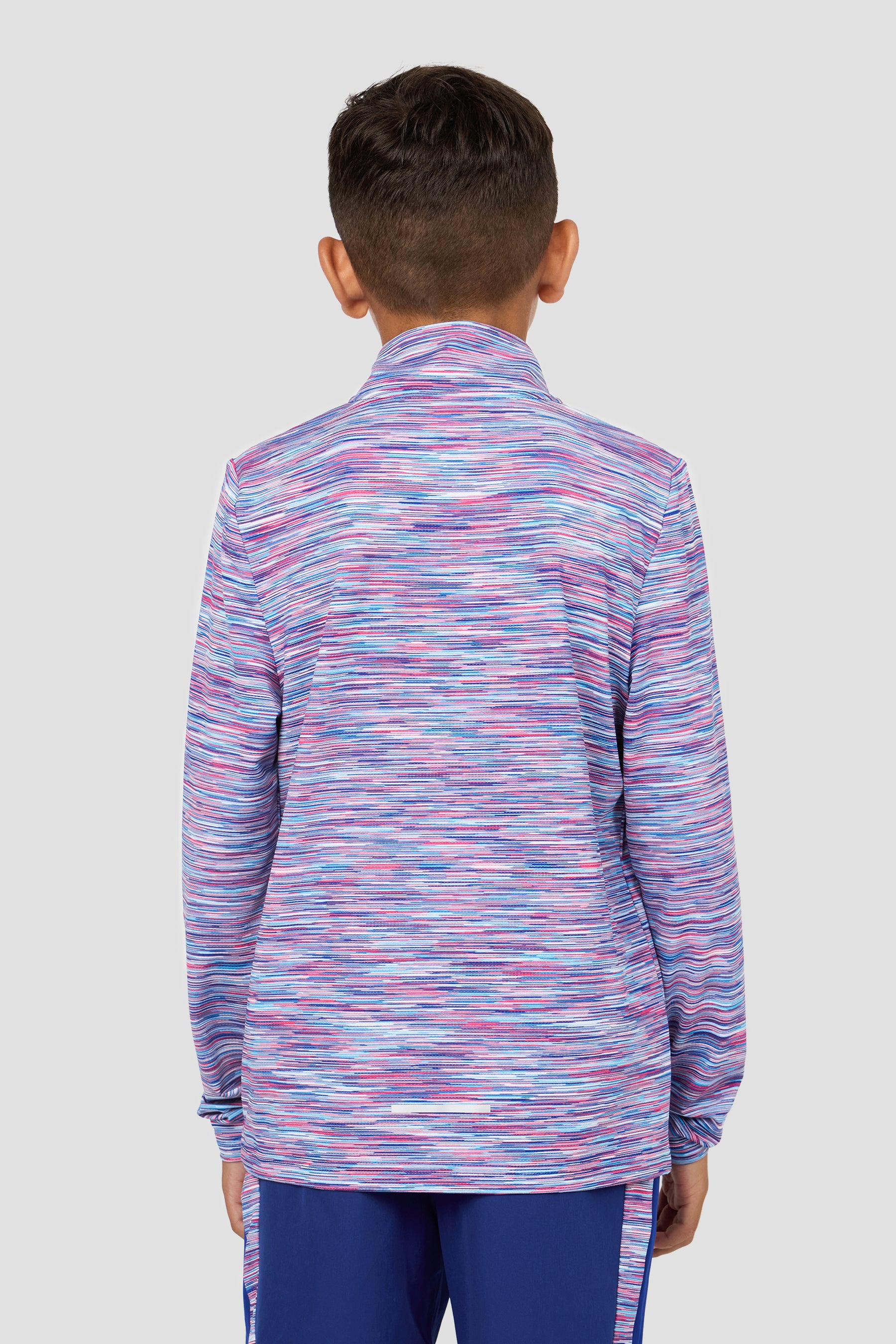 Boys Trail 1/4 ZIp - Blue/Pink/White
