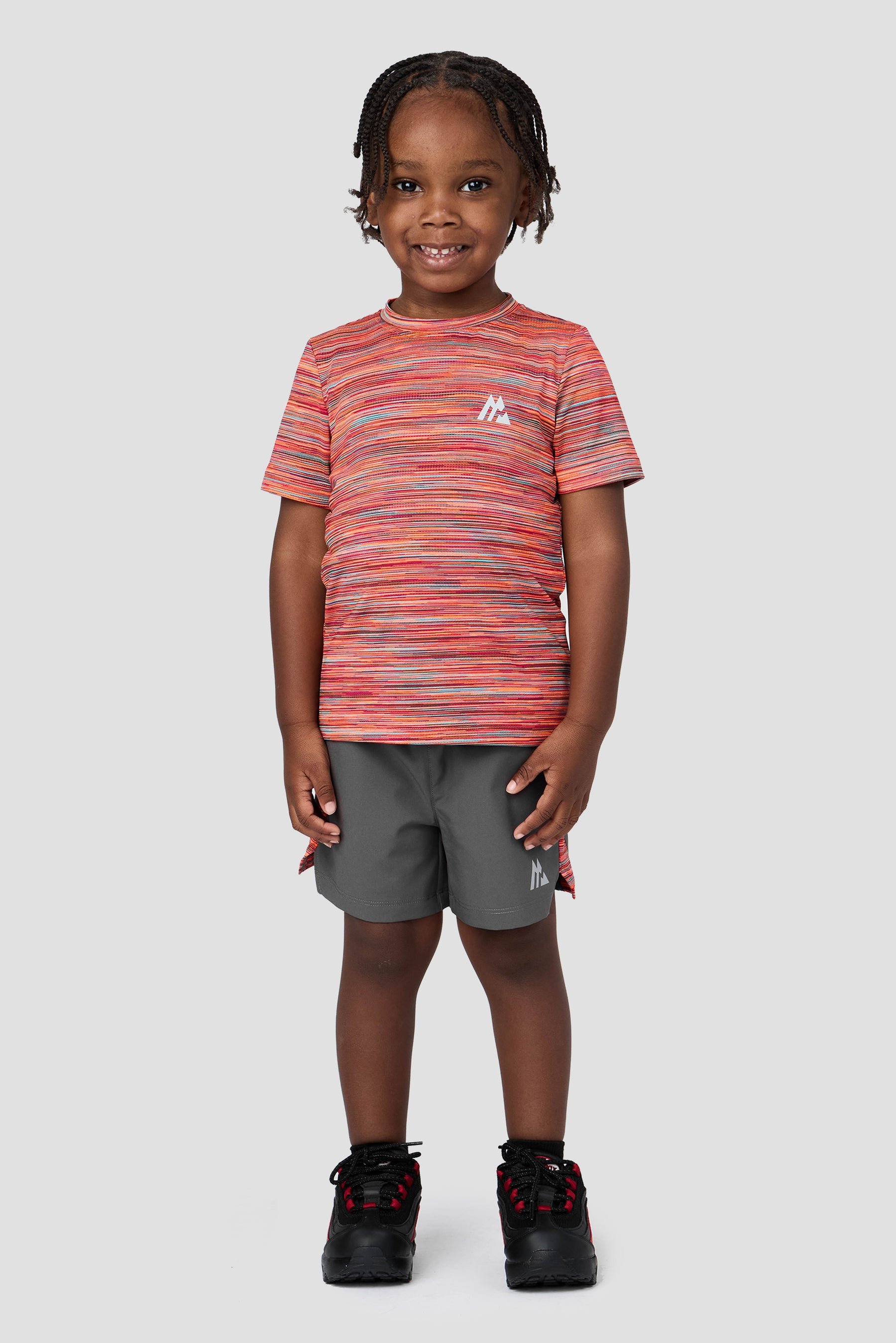 Infant Boy's Trail T-Shirt/Short Set - Orange/Sky/Cherry/Grey
