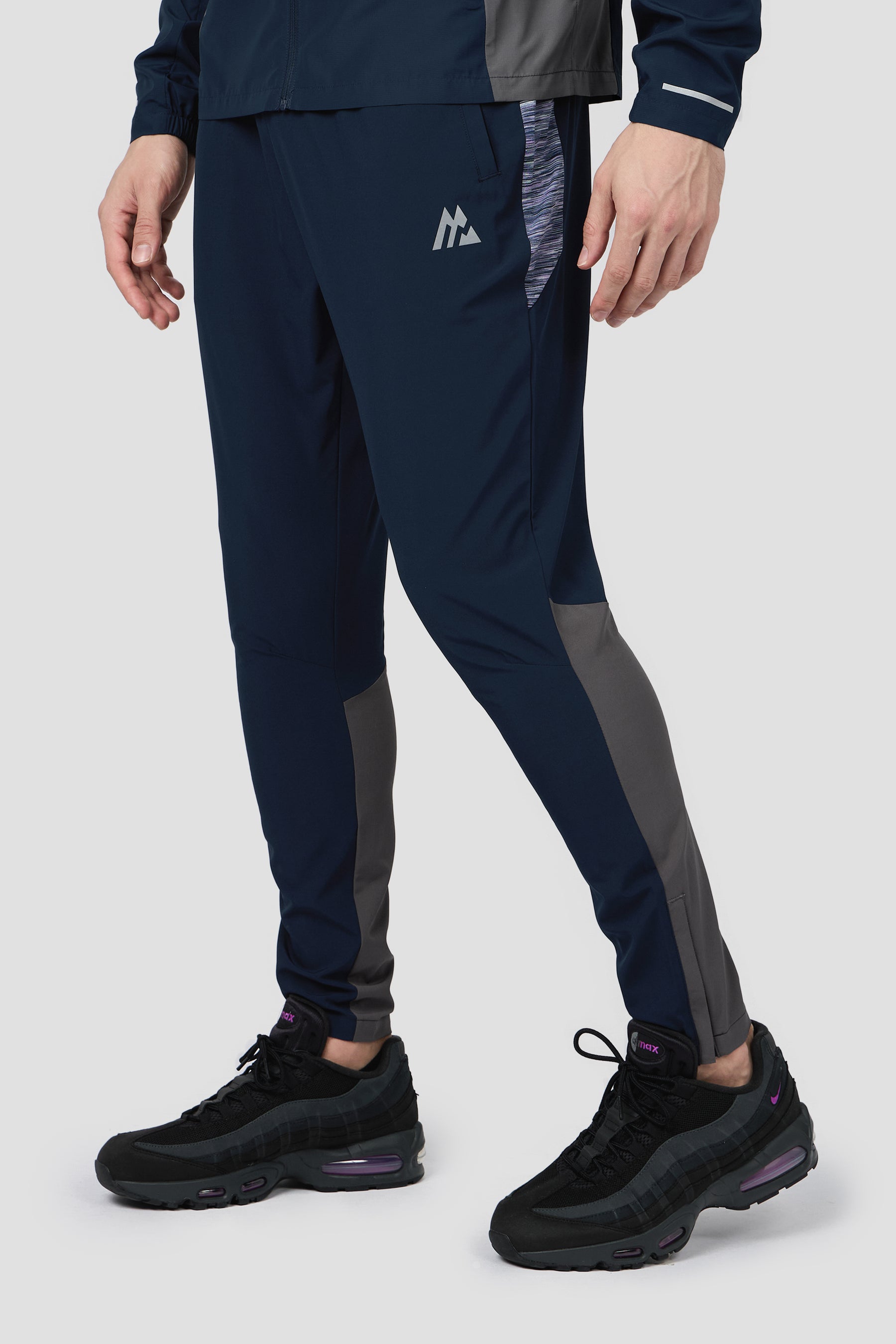 Trail Panel Running Pant - Navy/Grey/Purple Multi