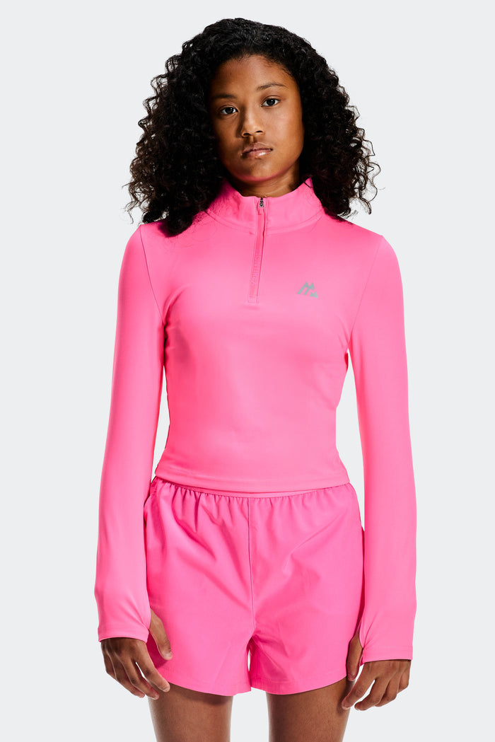 Girls Icon 1/4 Zip - Fuschia