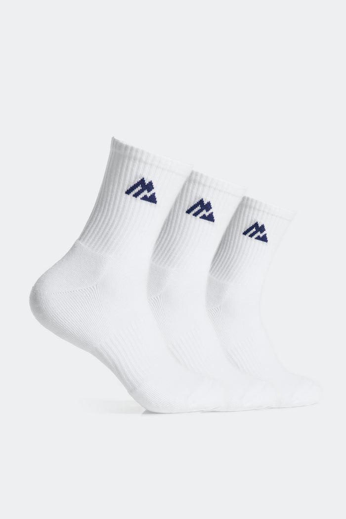 Crew Sock 3 Pack - White/Agency