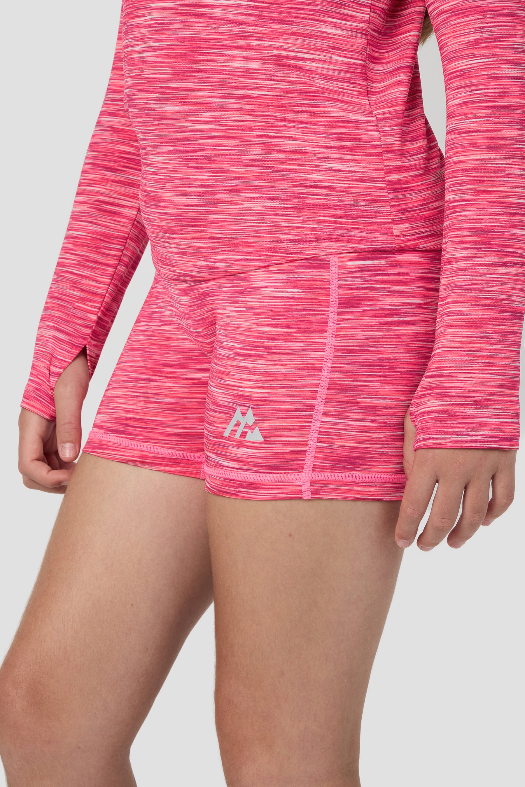 Girls Trail Icon Cycling Shorts - Fuschia/White