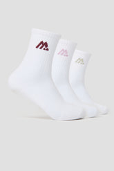 Women's Multi Crew Socks 3 Pack - White/Lilac Night/Malbec/Herb