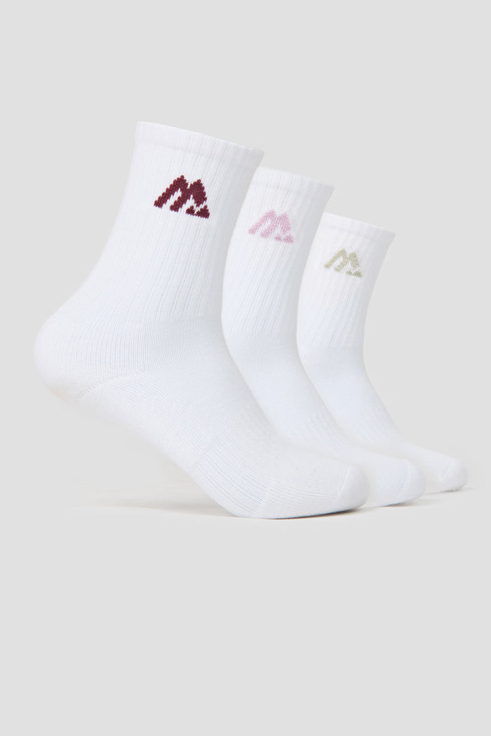 Women's Multi Crew Socks 3 Pack - White/Lilac Night/Malbec/Herb