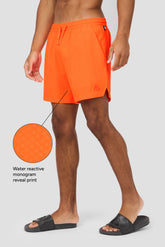 Monogram Swim Short - Fiery Orange