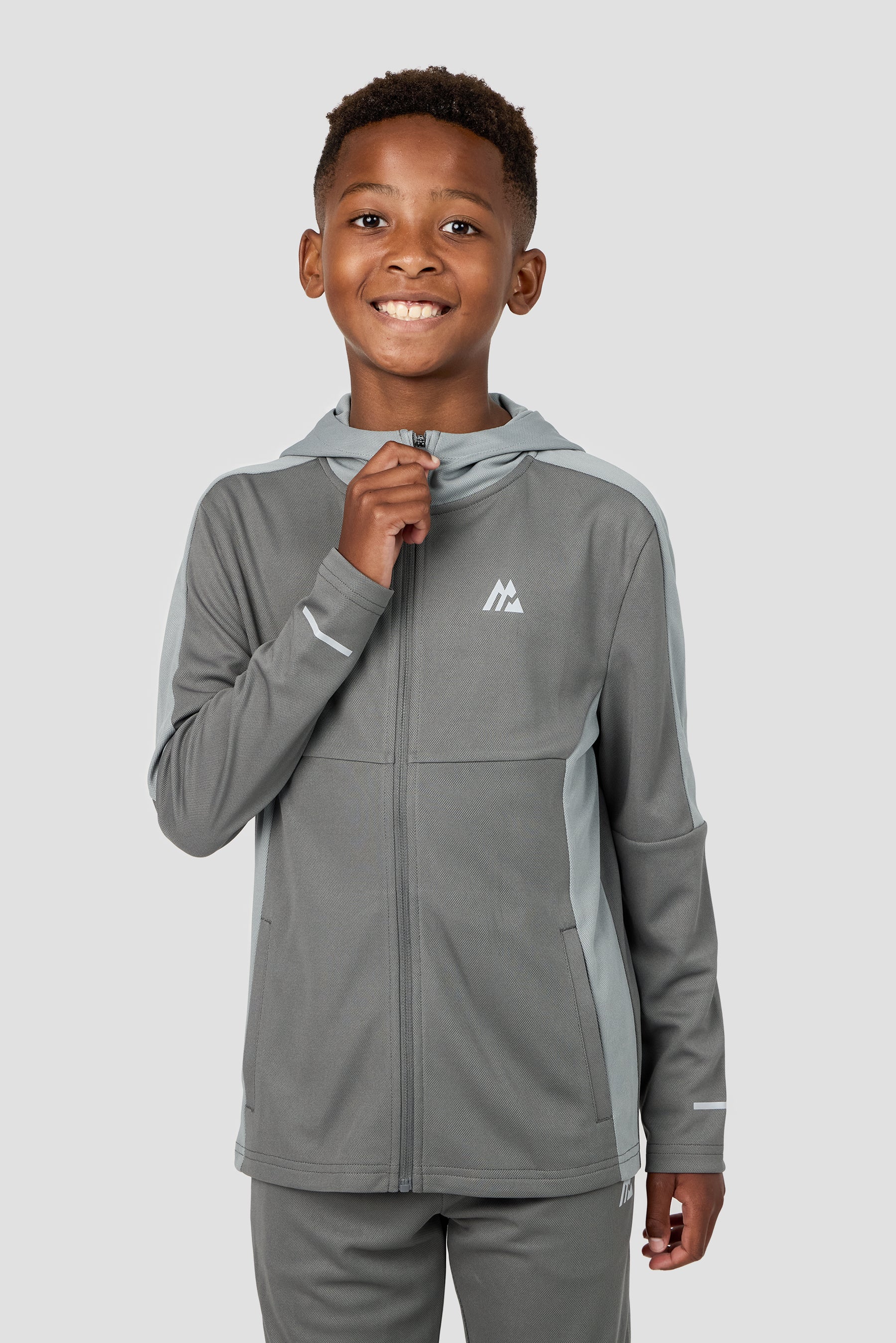 Boys Pace Tracksuit - Cement Grey/Platinum Grey