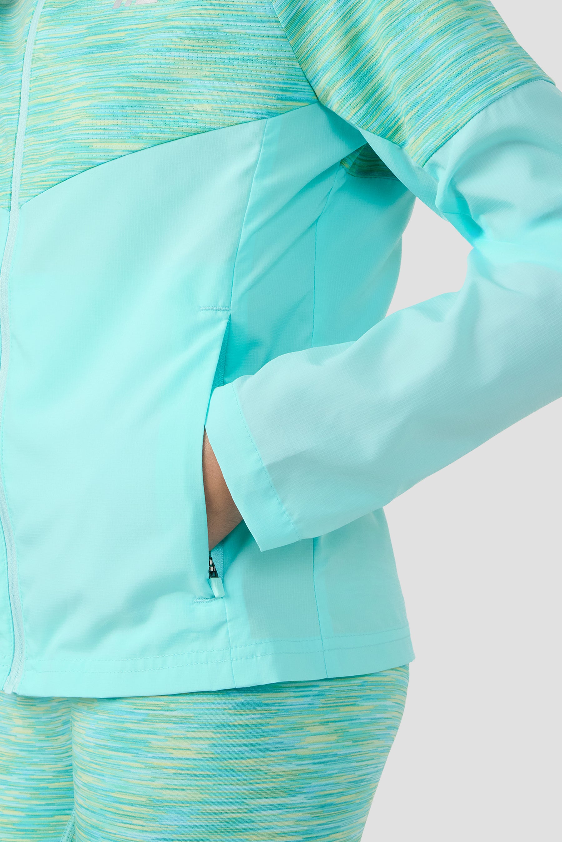 Girls Trail Windbreaker - Aqua/Citrus