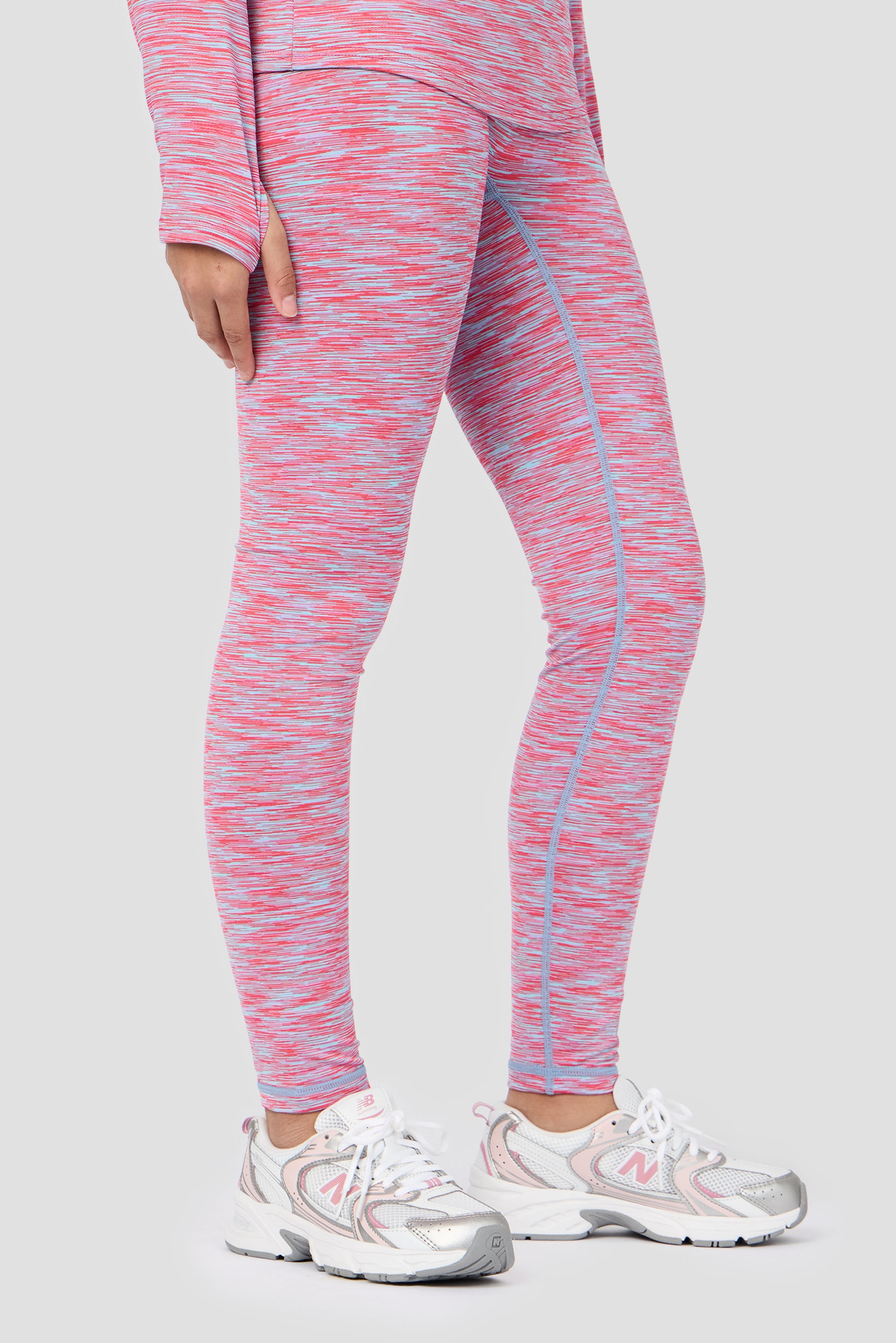 Girls Trail Icon Legging - Blue/Pink Multi