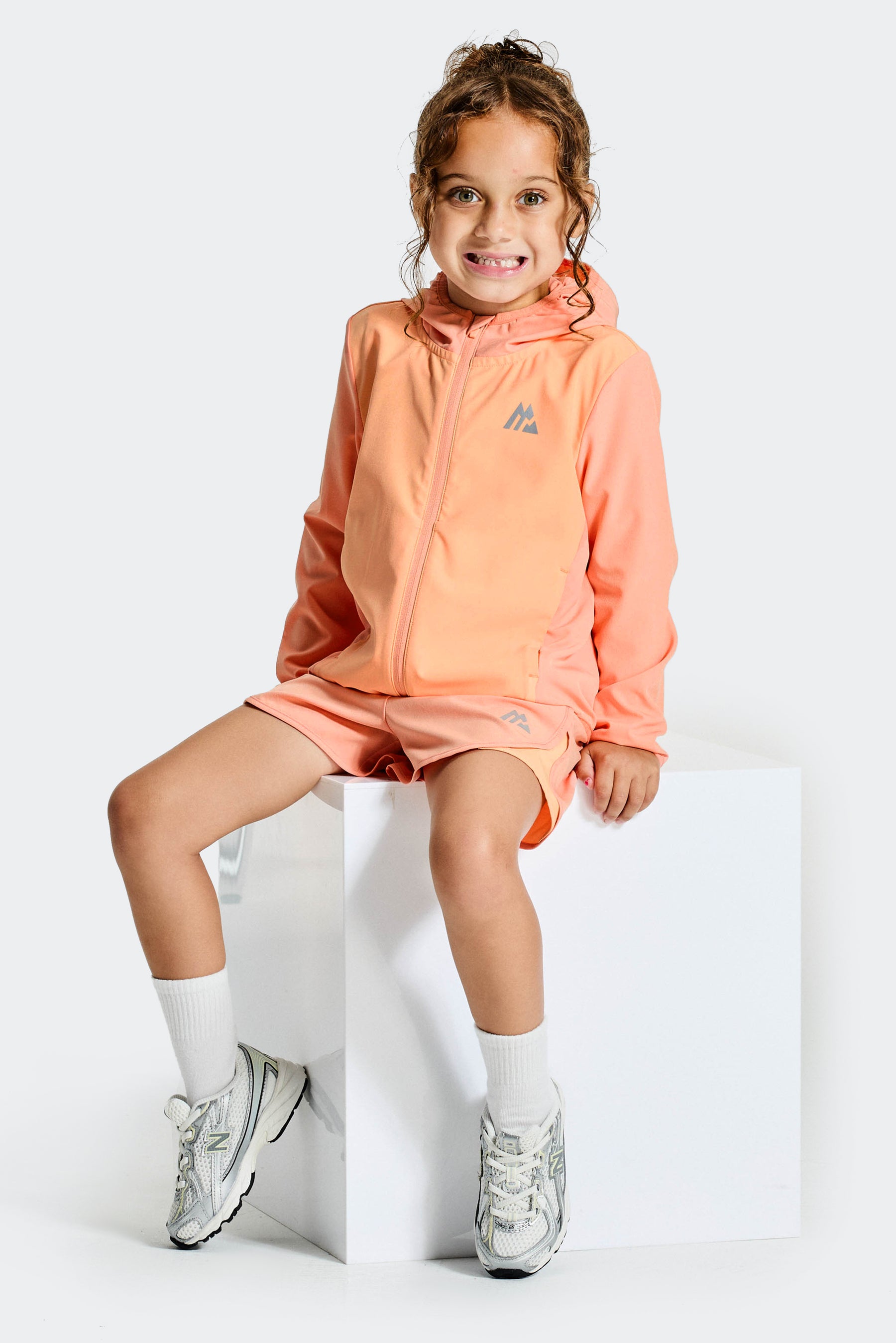 Infant Girl's Bounce Windbreaker/Short Set - Peach Punch/Apricot Blush