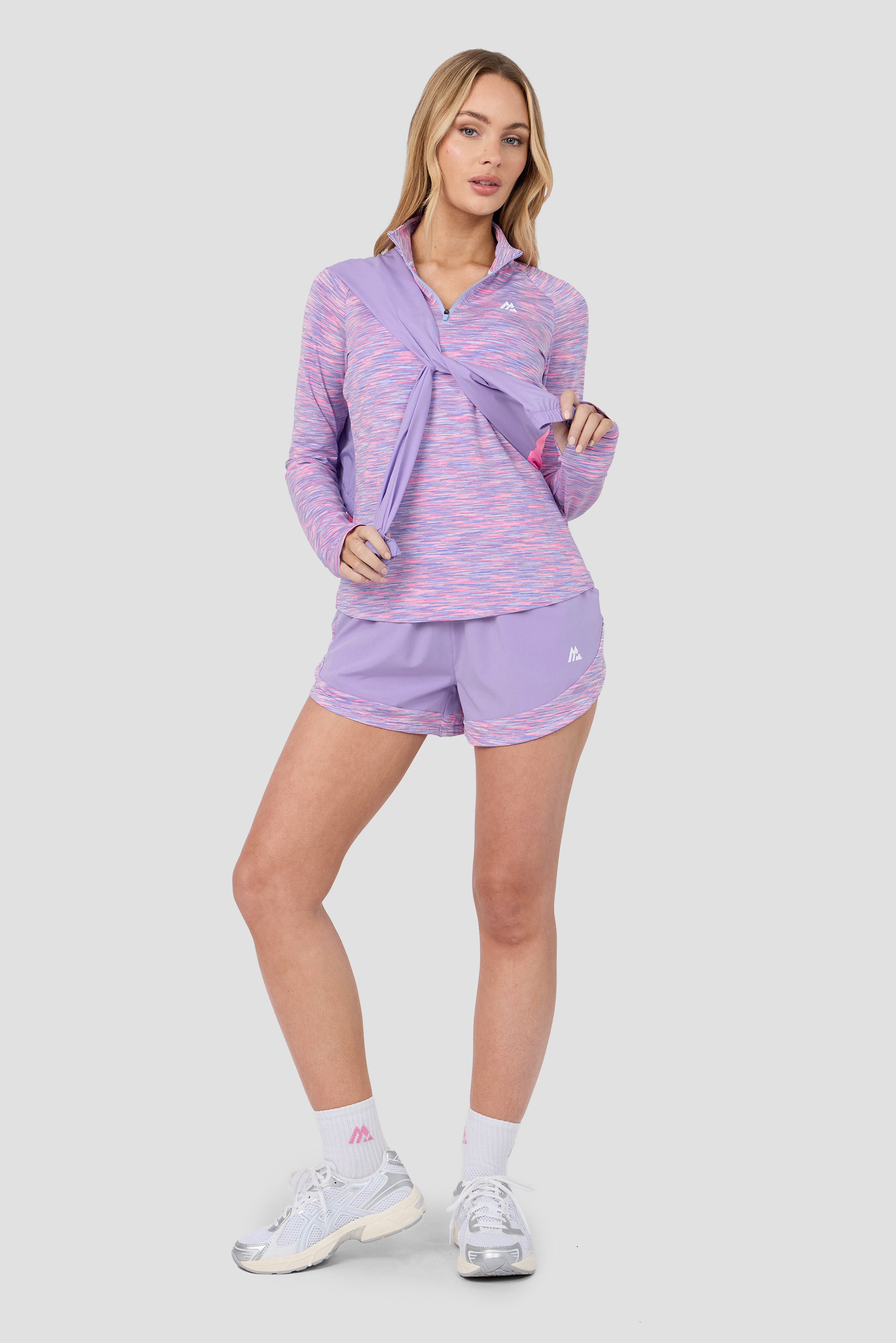 Montirex Women's Trail 1/4 Zip Sportswear - Pink/Lilac/White