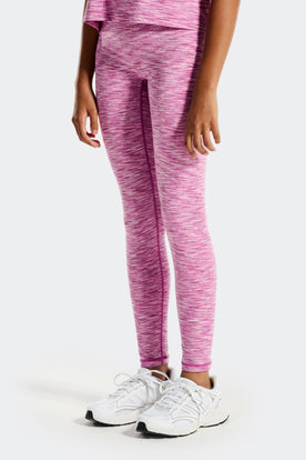 Trail Icon Leggings für Mädchen - Leuchtende Orchidee/Blüte/Hibiskus/Kaugummirosa/Wiegenliedrosa