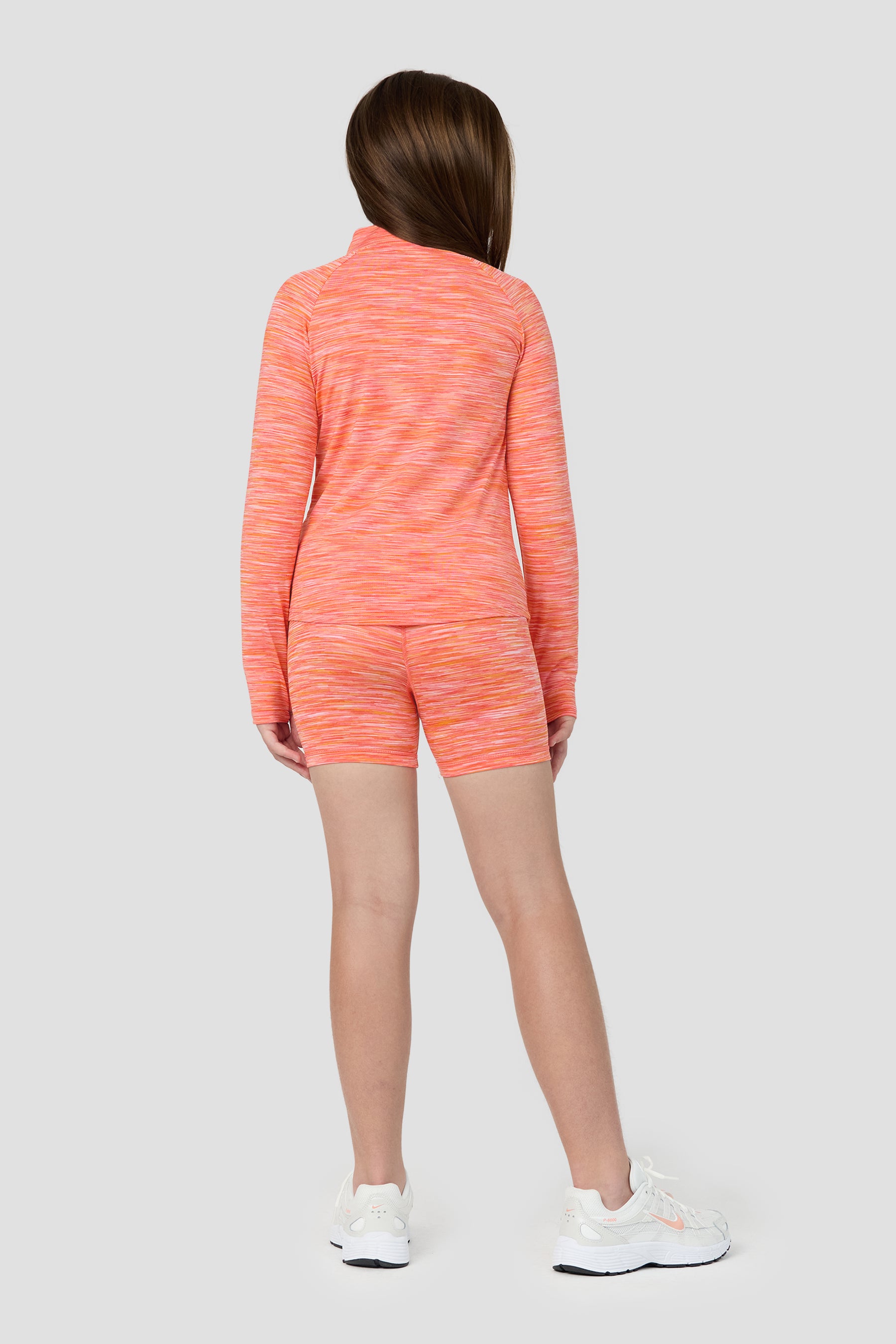Girls Trail 1/4 Zip - Orange/Pink