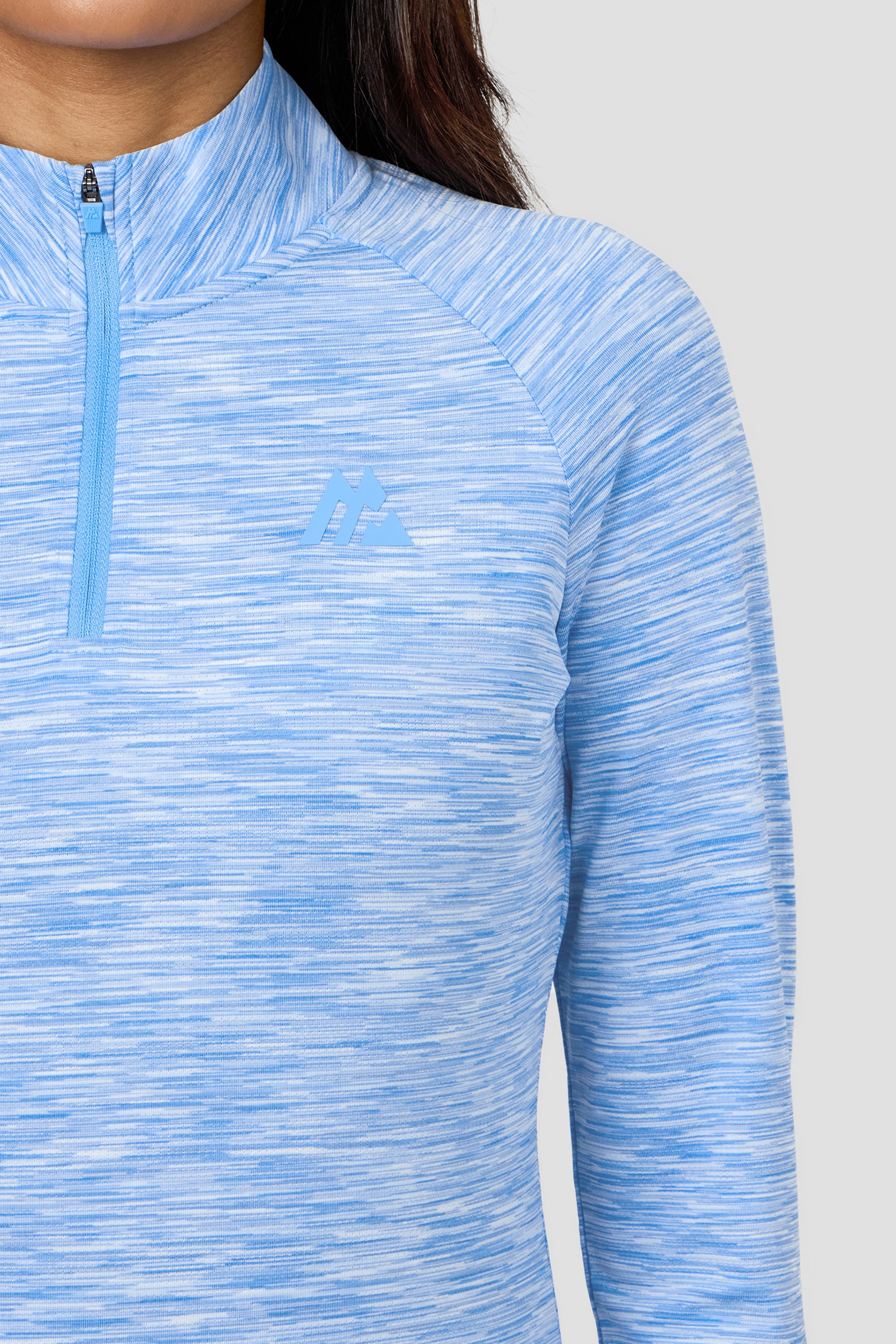 Trail 1/4 Zip - Light Blue Multi