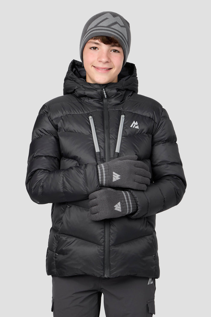 Junior Ibex Beanie/Gloves Set - Cement Grey/Platinum Grey