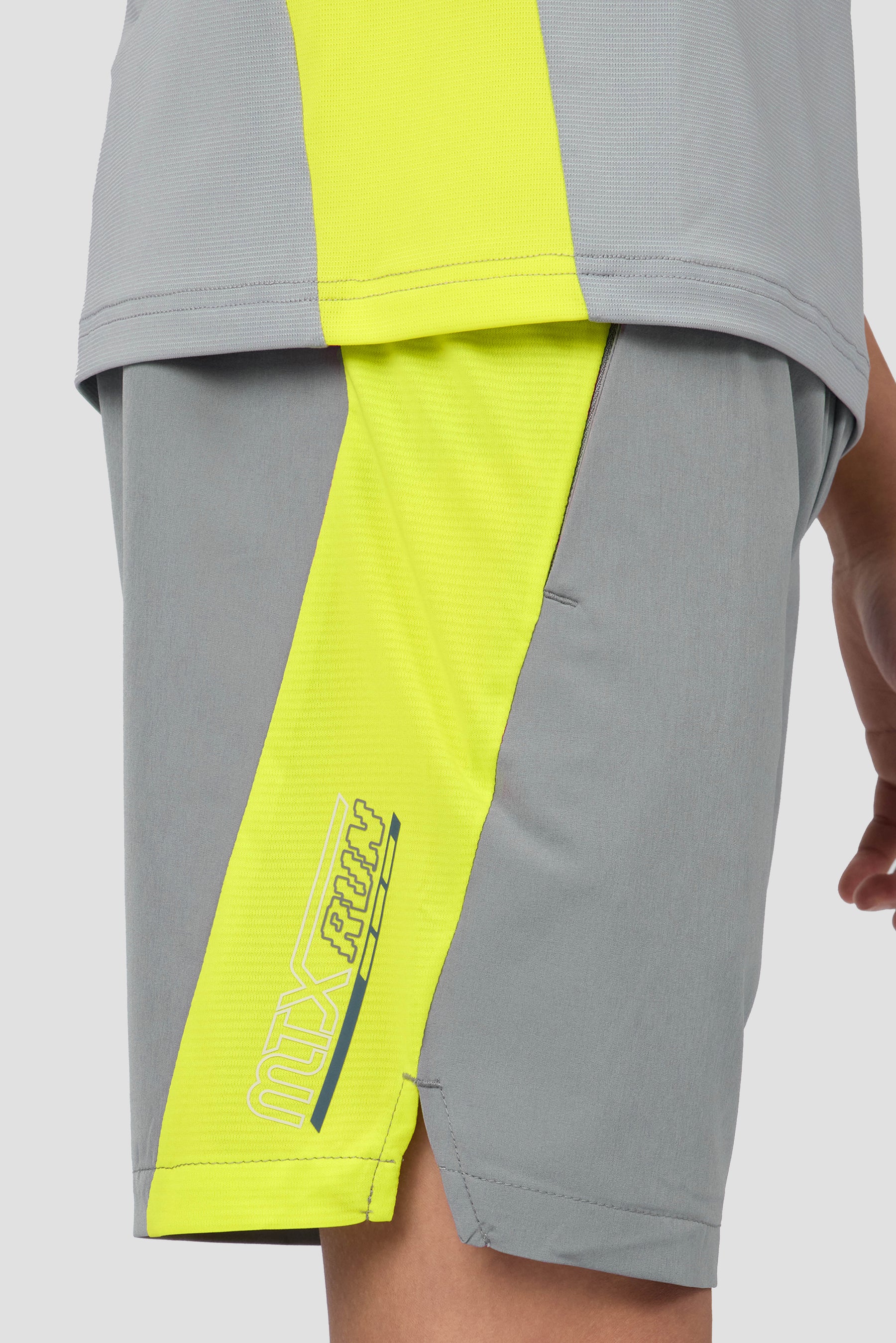MTX Run Turbo Short - Platinum Grey/Electric Lime