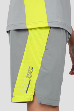 MTX Run Turbo Short - Platinum Grey/Electric Lime