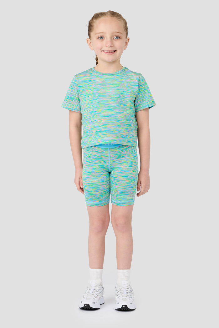 Infant Girl's Trail T-Shirt/Trail Cycling Short - Green/Blue/Lilac/Pink