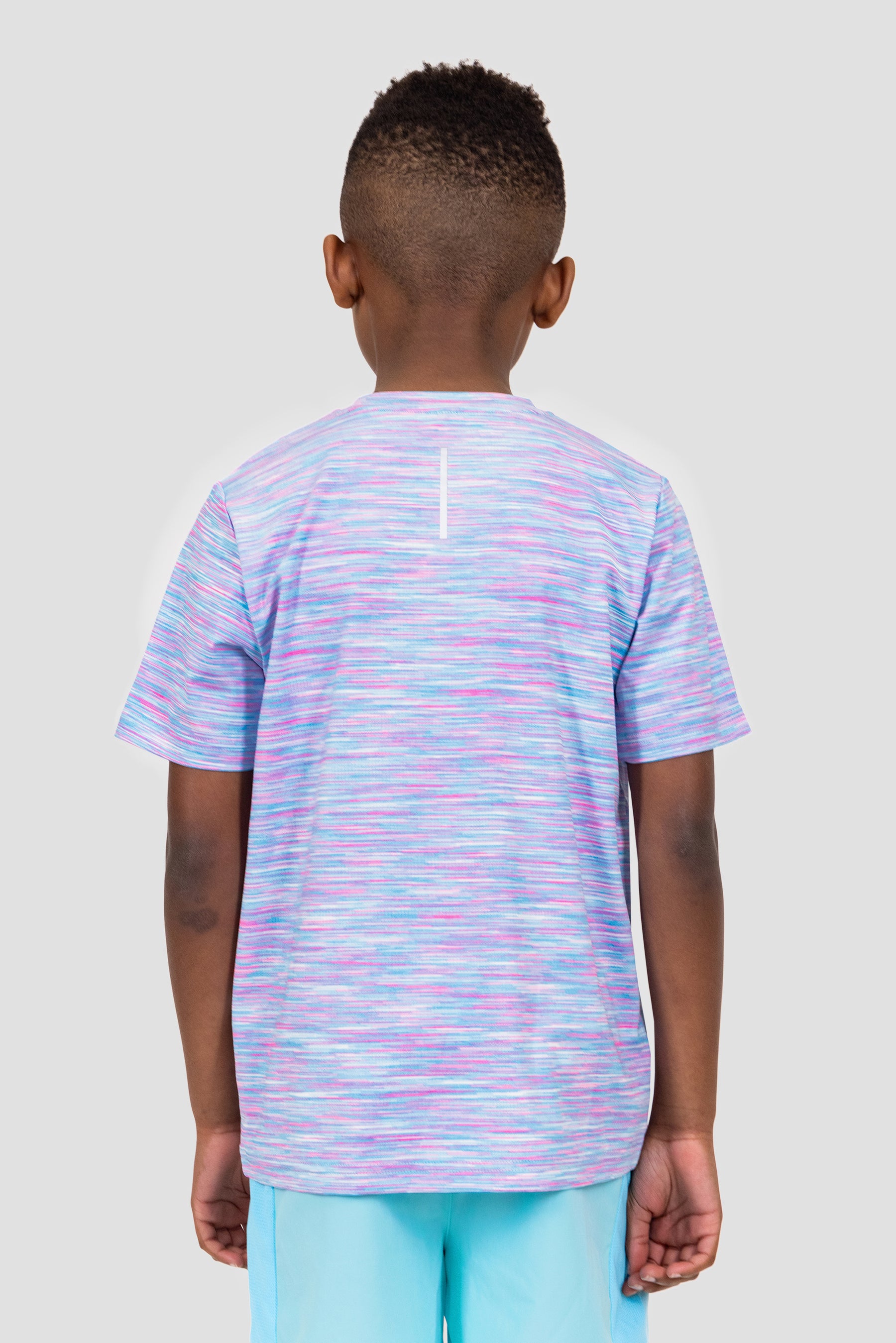 Boys Trail T-Shirt - Blue/Pink/White