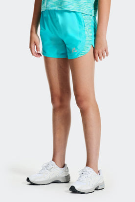 Girls Trail Panel Short - Aqua Green Multi