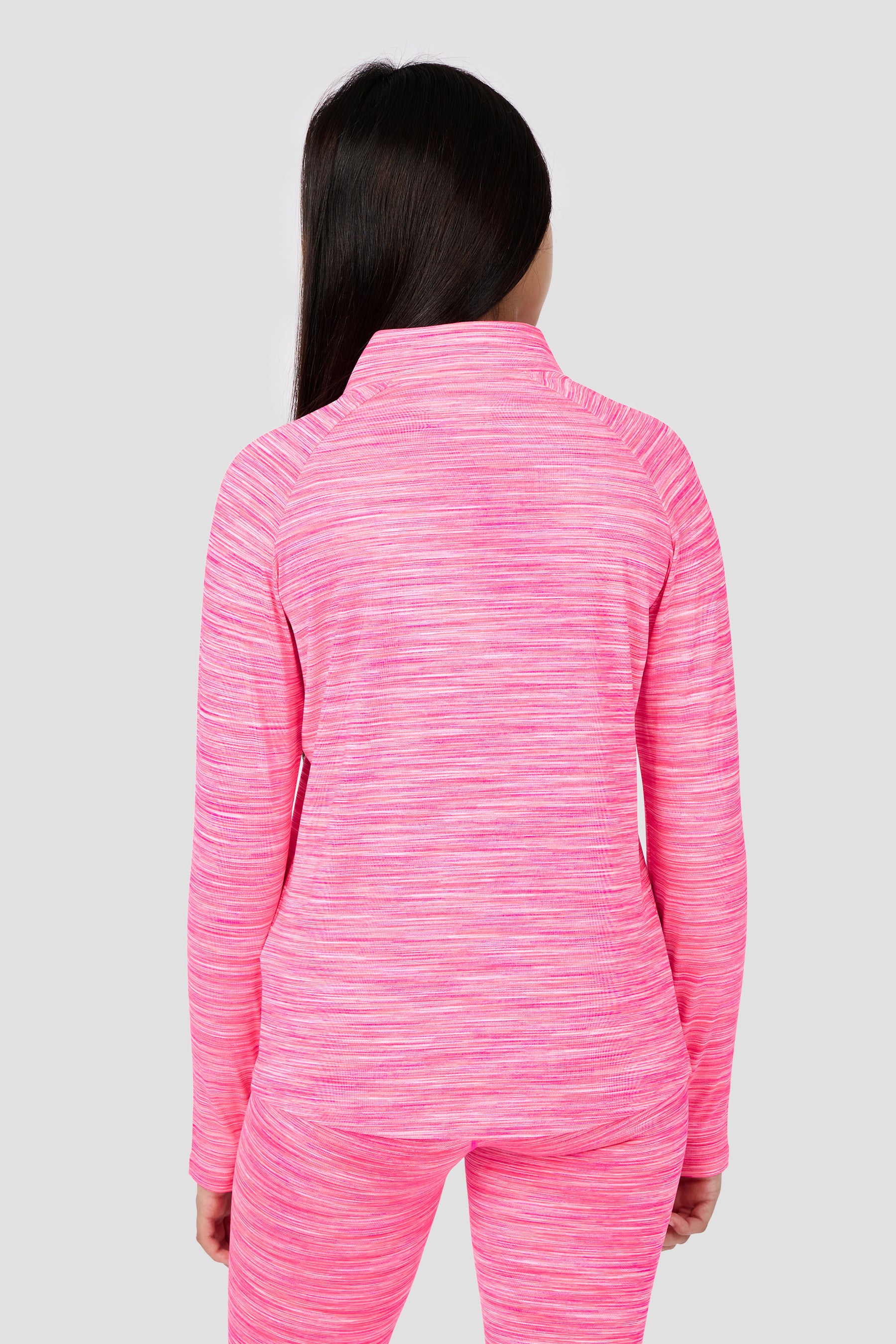 Girls Trail 2.0 1/4 Zip - Neon Pink Multi/White