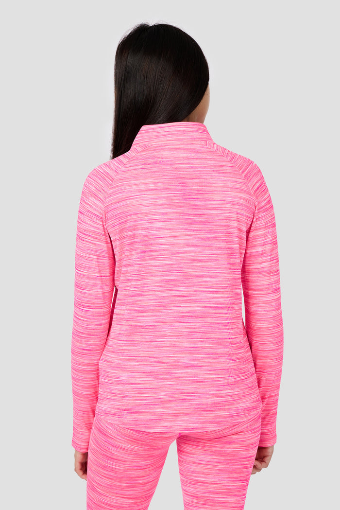 Girls Trail 2.0 1/4 Zip - Neon Pink Multi/White