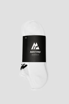 MTX No Show Socks 3 Pack - White/Black