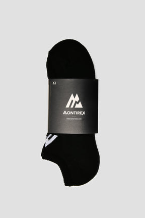 MTX No Show Socks 3 Pack - Black/White